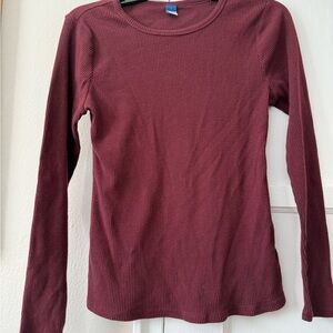 Old Navy Maroon Ribbed Knit Top